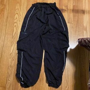 Striped Black Pocket Cargo Pants. Size S